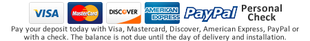 Carport.com form of deposit payments including visa mastercard discover paypal american express personal checks