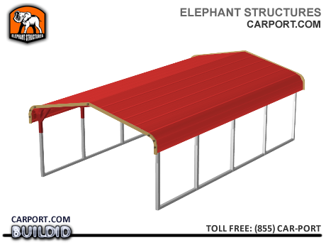 Standard 12x21x5 Metal Carport for One Car Metal Carports - Elephant Structures
