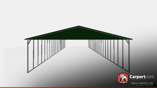 Long metal carport shelter