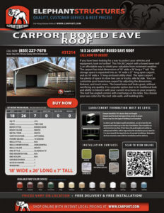Carport boxed eave roof