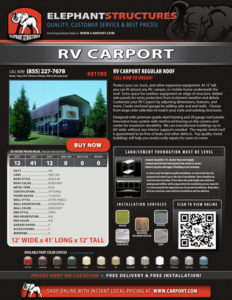 12x41 RV Carport