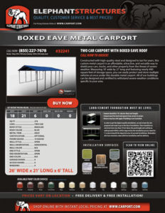 Boxed Eave Metal Carport