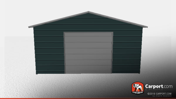Enclosed metal workshop building