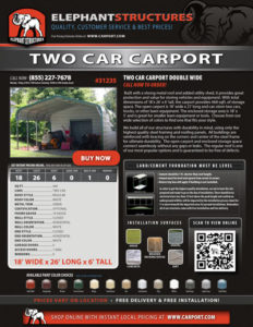 18x26 Carport