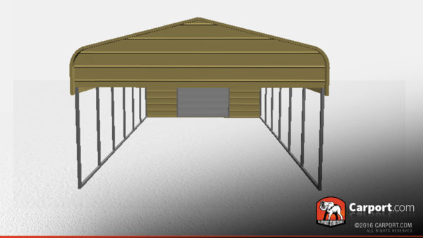 Carport with storage shed attachment