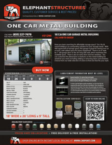 One Car Metal Building