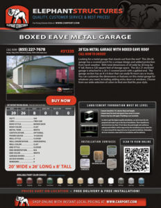 20x26 Boxed Eave Roof