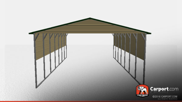 Boxed-eave commercial metal carport