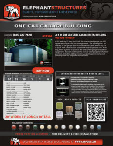 One Car Garage Building