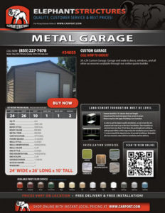 24x26 Custom Garage