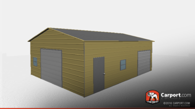 Two Car Metal Garage Workshop 24x31x10