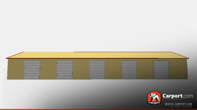 vertical style metal storage building