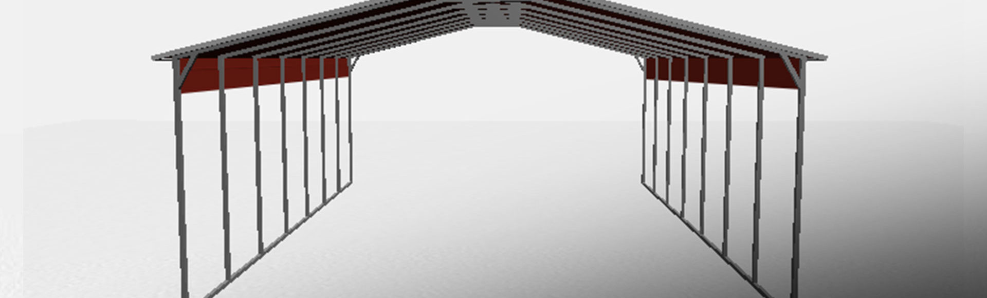 A-frame boxed-eave metal carport