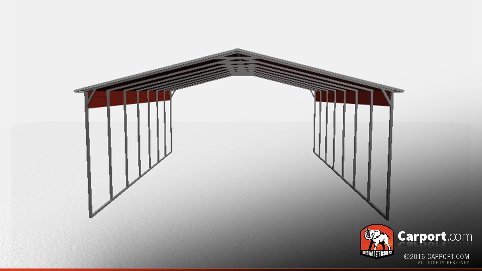 26x36-open-steel-car-port-w-a-frame-roof-32263-front open steel carport with A Frame