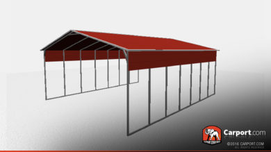 open steel carport with A Frame