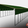 vertical style commercial metal carport with open sides