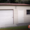 Another front facing view of this vertical style metal garage workshop.