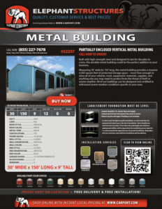 Partially Enclosed Vertical Metal Building