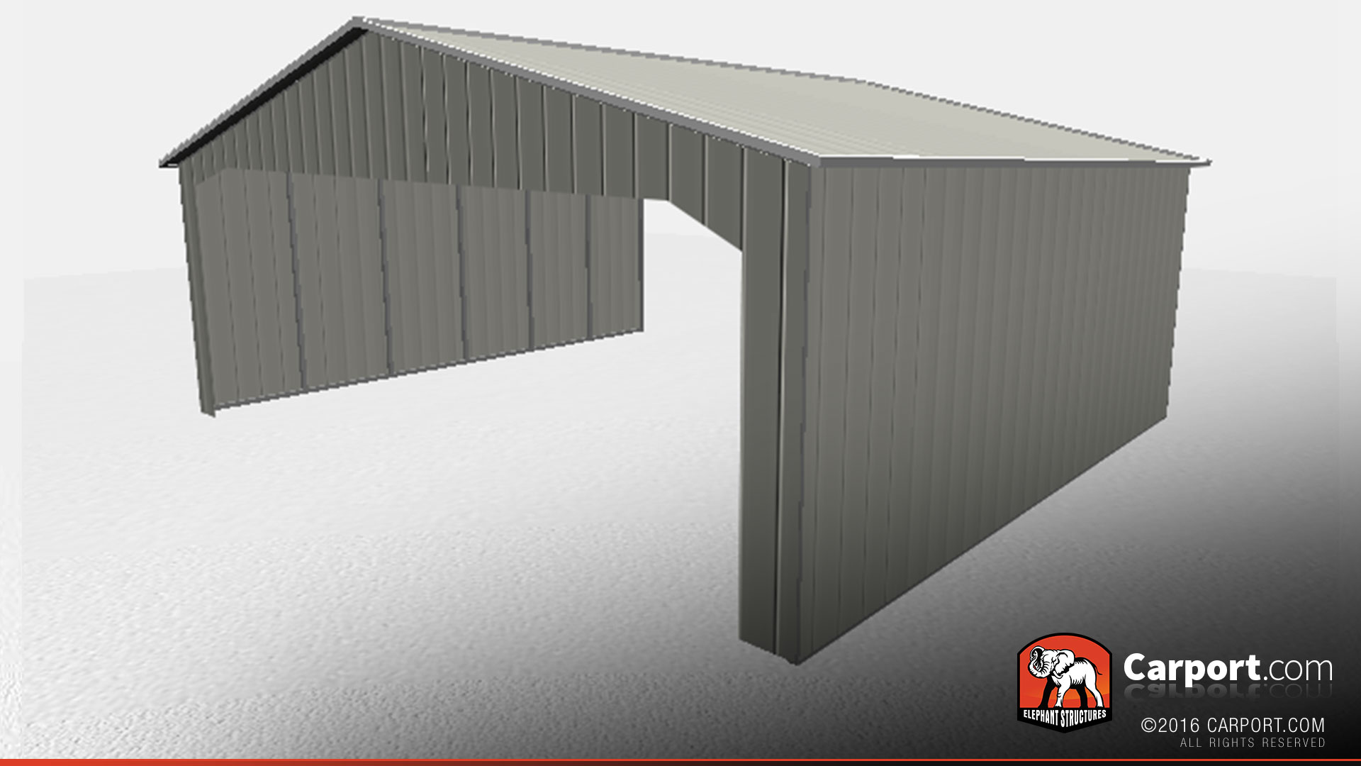 30x30-partially-closed-car-port-w-gables-32288-side1 30 x 30 partially closed carport with gables