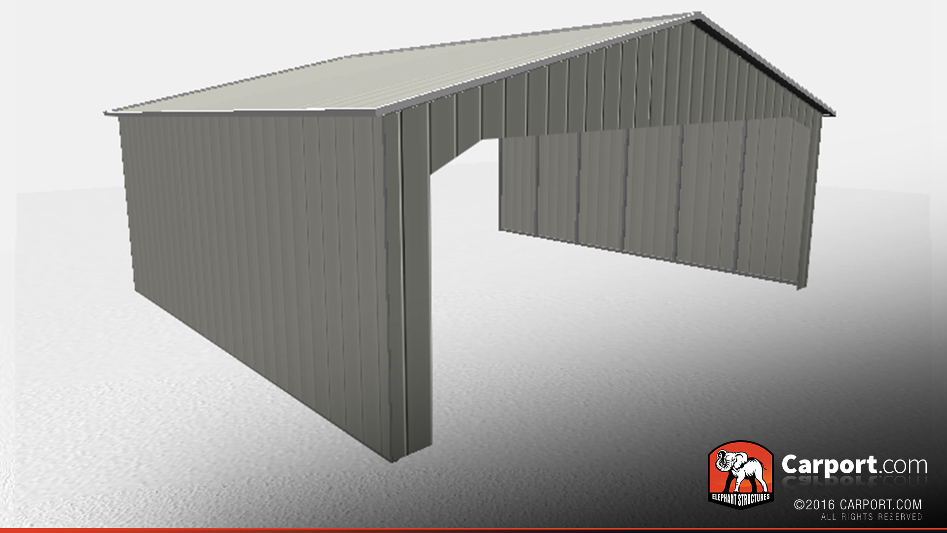 30x30-partially-closed-car-port-w-gables-32288-side2 30 x 30 partially closed carport with gables