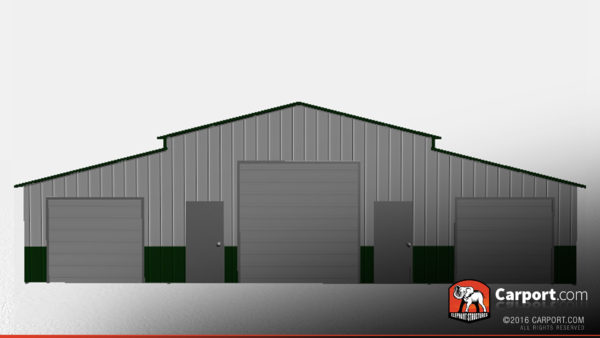 Ridgeline steel barn with three doors