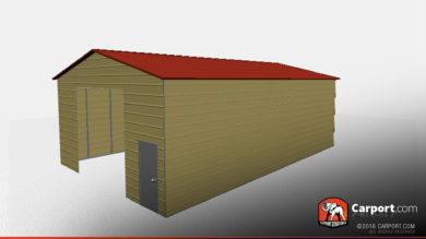 30 x 50 vertical roof metal workshop side view