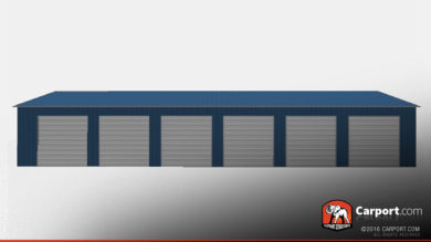 30x80 Commercial Metal Garage with 6 doors 1