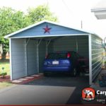12x21 Single Car Carport Boxed Eave Roof