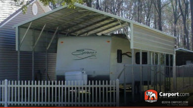 12x31 RV Cover Boxed Eave Carport with White Roof