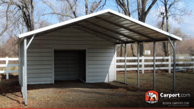 18x26 Carport with White Boxed Eave Roof