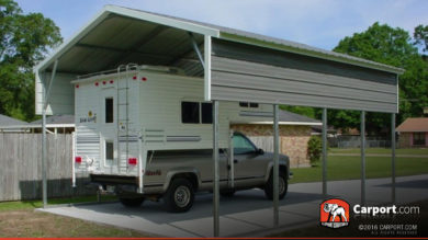 18x21 2 Car Carport Vertical Roof
