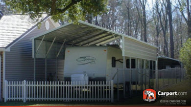 18x26 RV Cover with Boxed Eave Roof