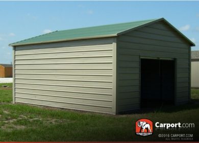 12x21 Metal Garage with Boxed Eave Roof