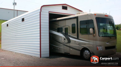 14x36 Metal Garage for One Car with White Roof