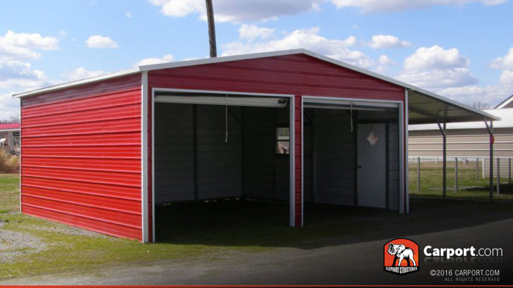 20x26 Metal Garage with Lean-to