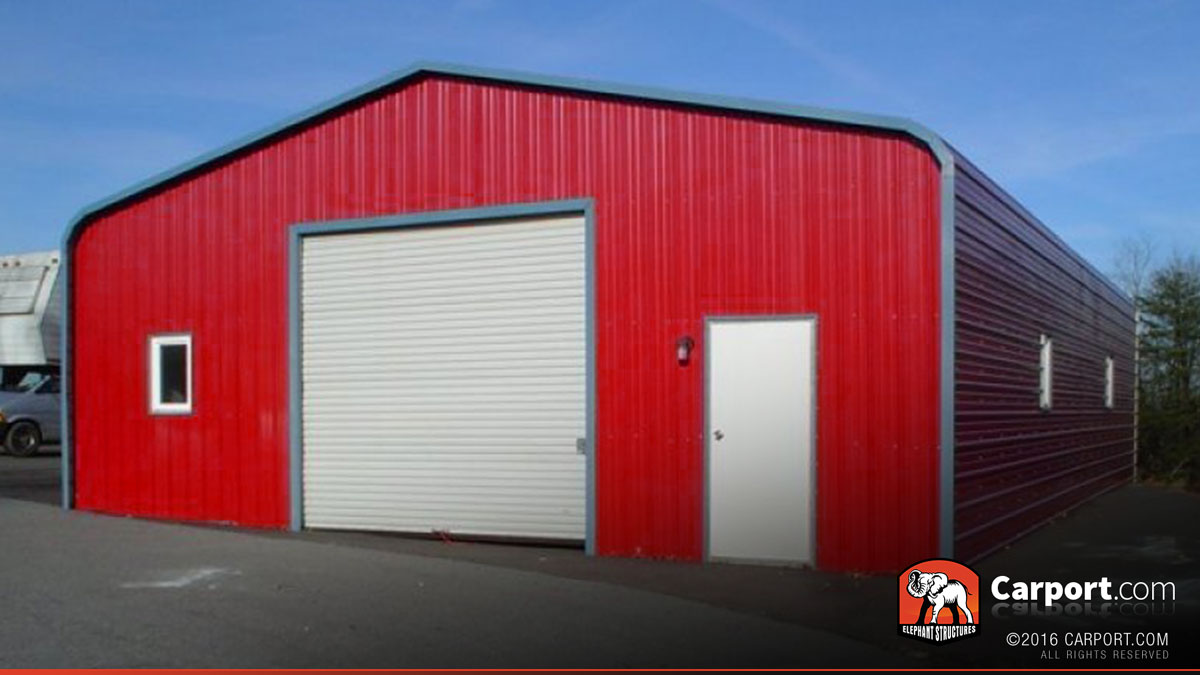 Metal Building for One Car 24' x 36' x 10' | Shop Garages Online!
