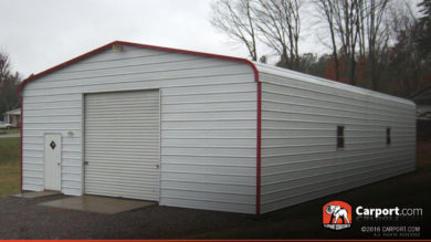 24x36 Metal Garage with Regular Roof