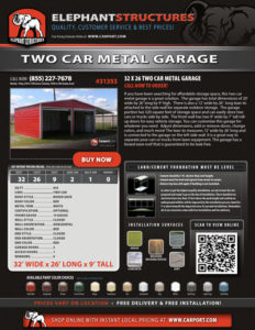 Two Car Metal Garage