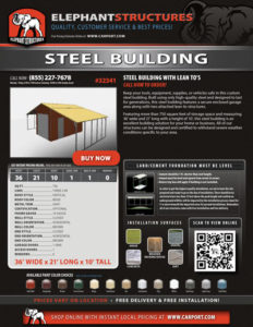 36x21 Steel Building