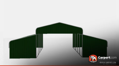 36 x 26 x 10 open metal horse barn regular roof