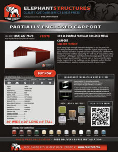 Partially Enclosed Carport