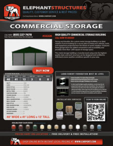 40x41 Commercial Storage Building