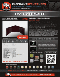 40x51 Metal RV Carport