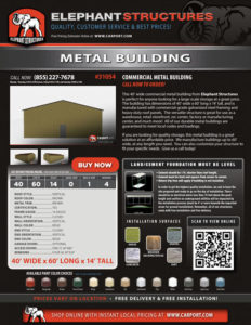 40x60 Metal Building with Beige Walls and Brown Roof