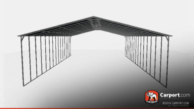 40x60 Metal Carport with Vertical Roof