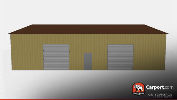 40x60 Metal Building Side Access Garage with Vertical Roofing