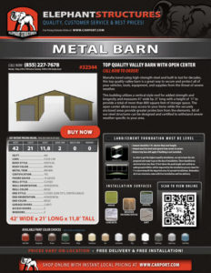 41x21 Top Quality Valley Barn