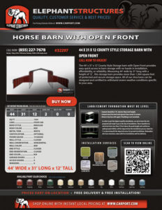 Open Front Horse Barn