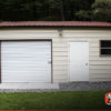 Here's a front facing view of the one car vertical style metal garage workshop.