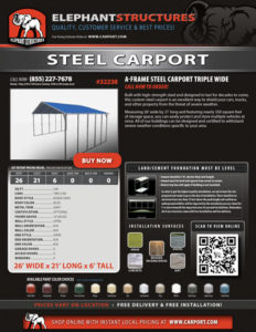 A Frame Steel Carport